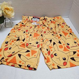 New Mens Lounge JAM Pokemon Pikachu Soft Fabric Pockets Comfy PJ Sleep Shorts S